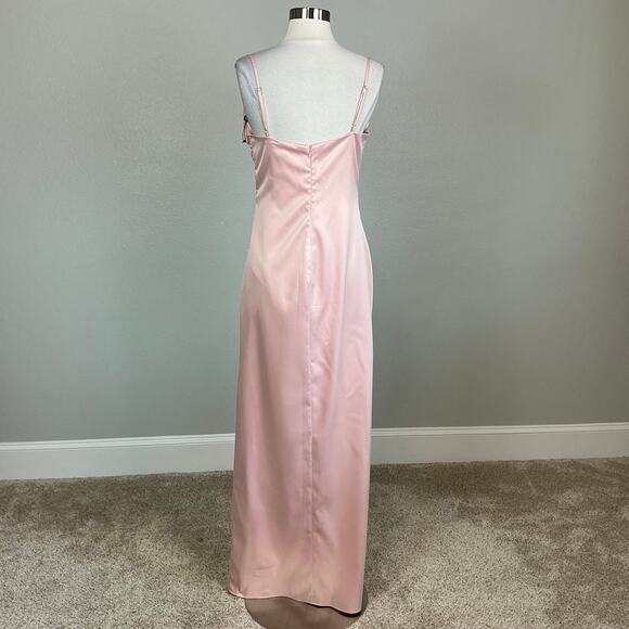 Laundry by Shelli Segal Pink Satin Ruched Formal Long Gown Women’s Size 8 - Picture 6 of 12